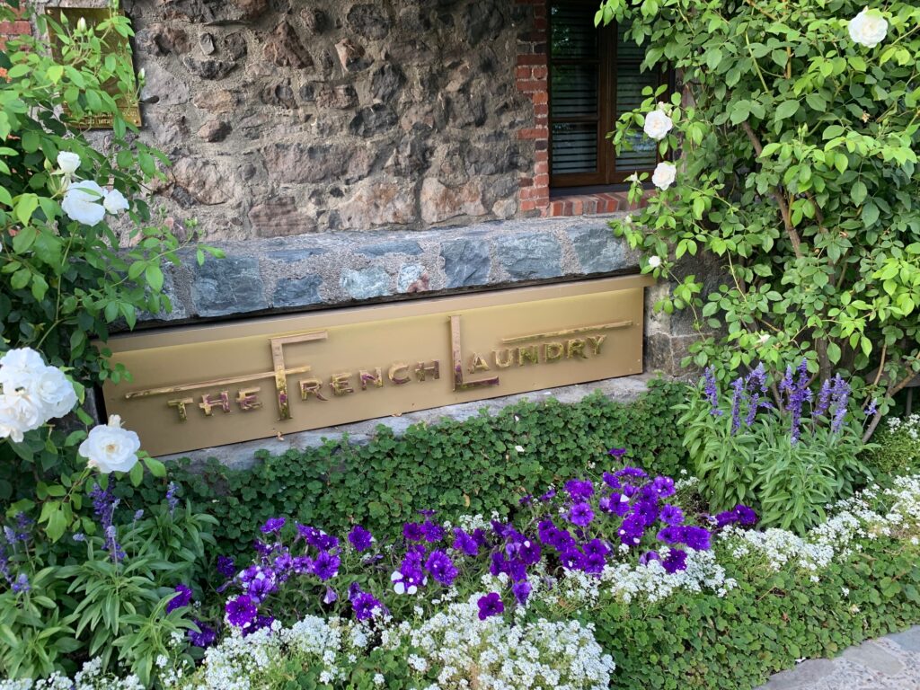 The French Laundry Restaurant Sign Outside in Yountville, CA