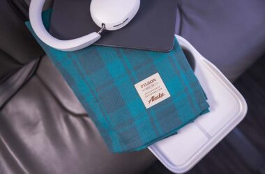 Alaska Airlines Filson Blankets in First Class