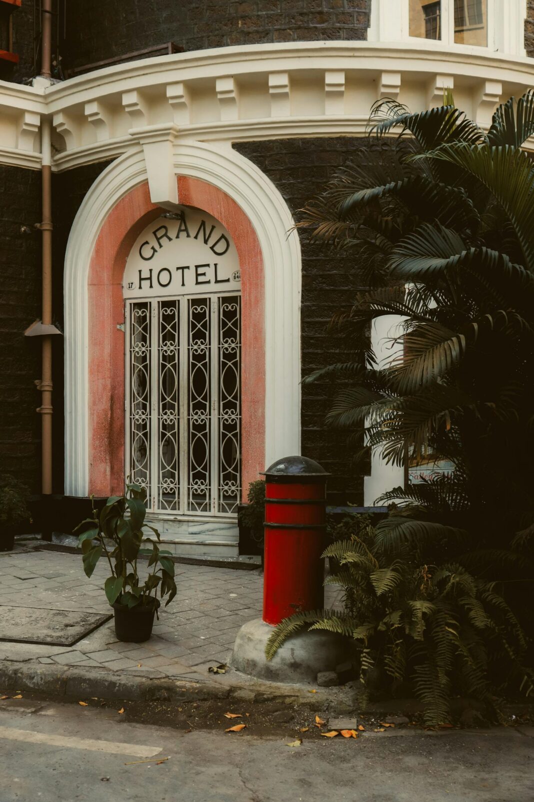 Grand luxury hotel exterior with classic London architecture