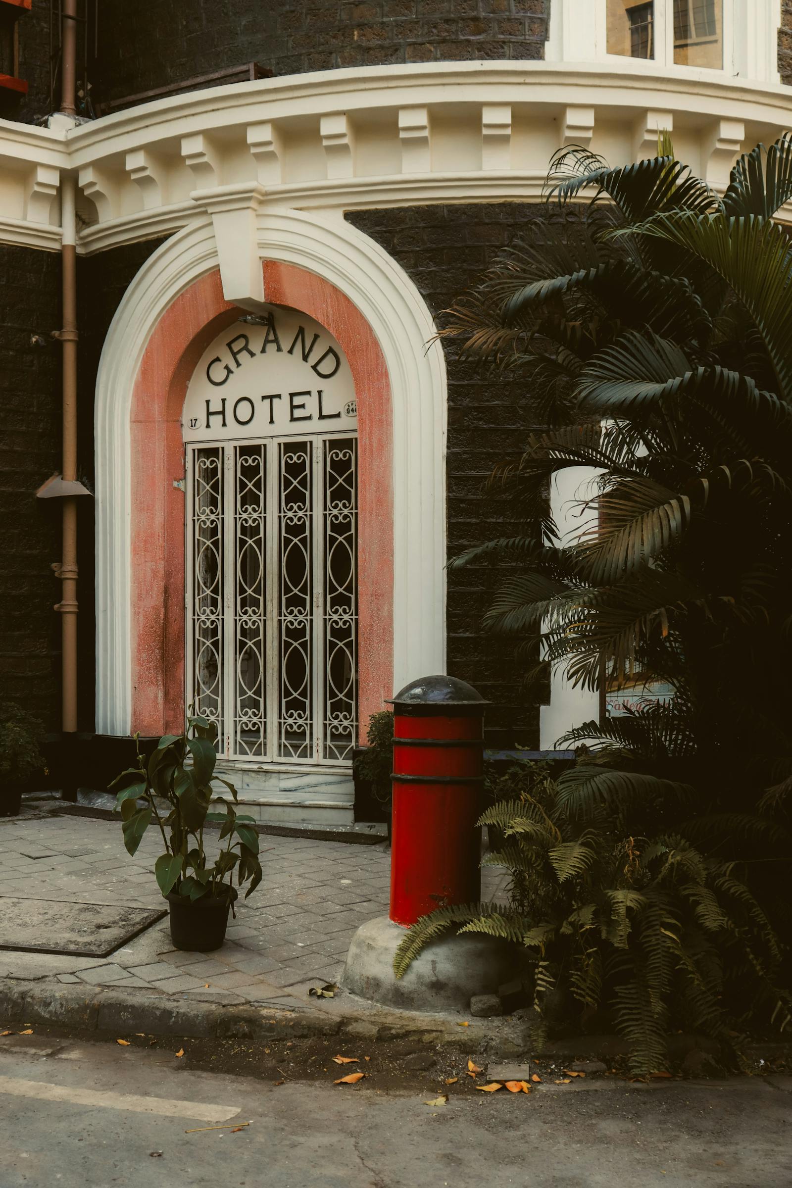 Grand luxury hotel exterior with classic London architecture
