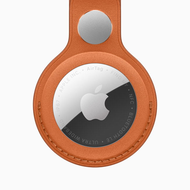 Apple AirTag 2 tracker with FineWoven key ring