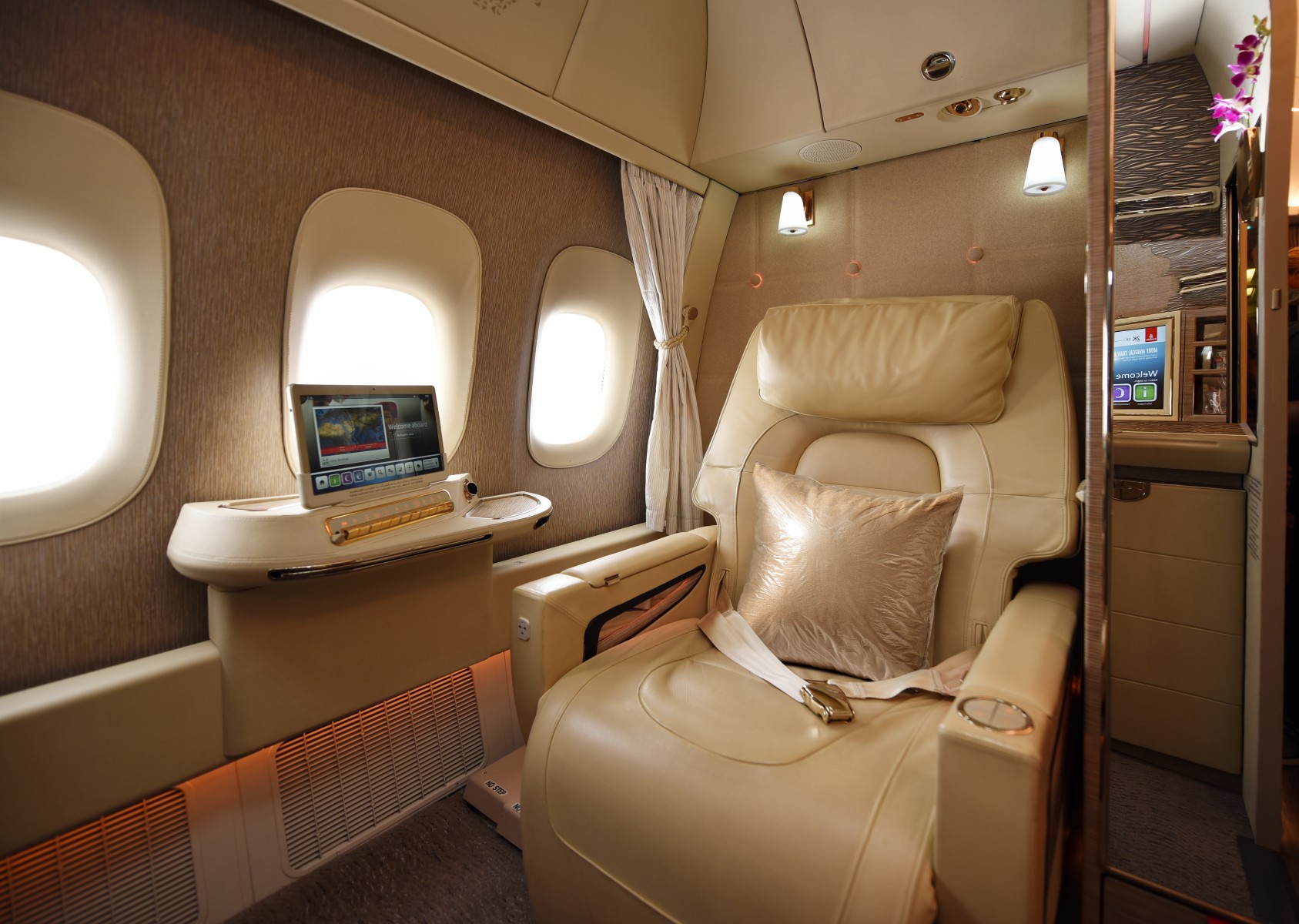 Emirates Boeing 777-300ER "Game Changer" First Class Suite interior — Photo courtesy Emirates