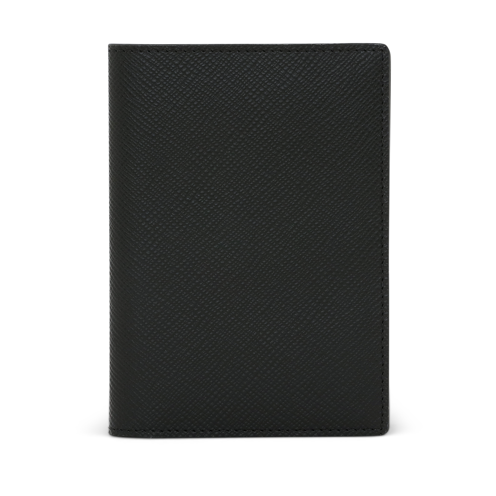 Smythson black crossgrain leather passport cover in Panama