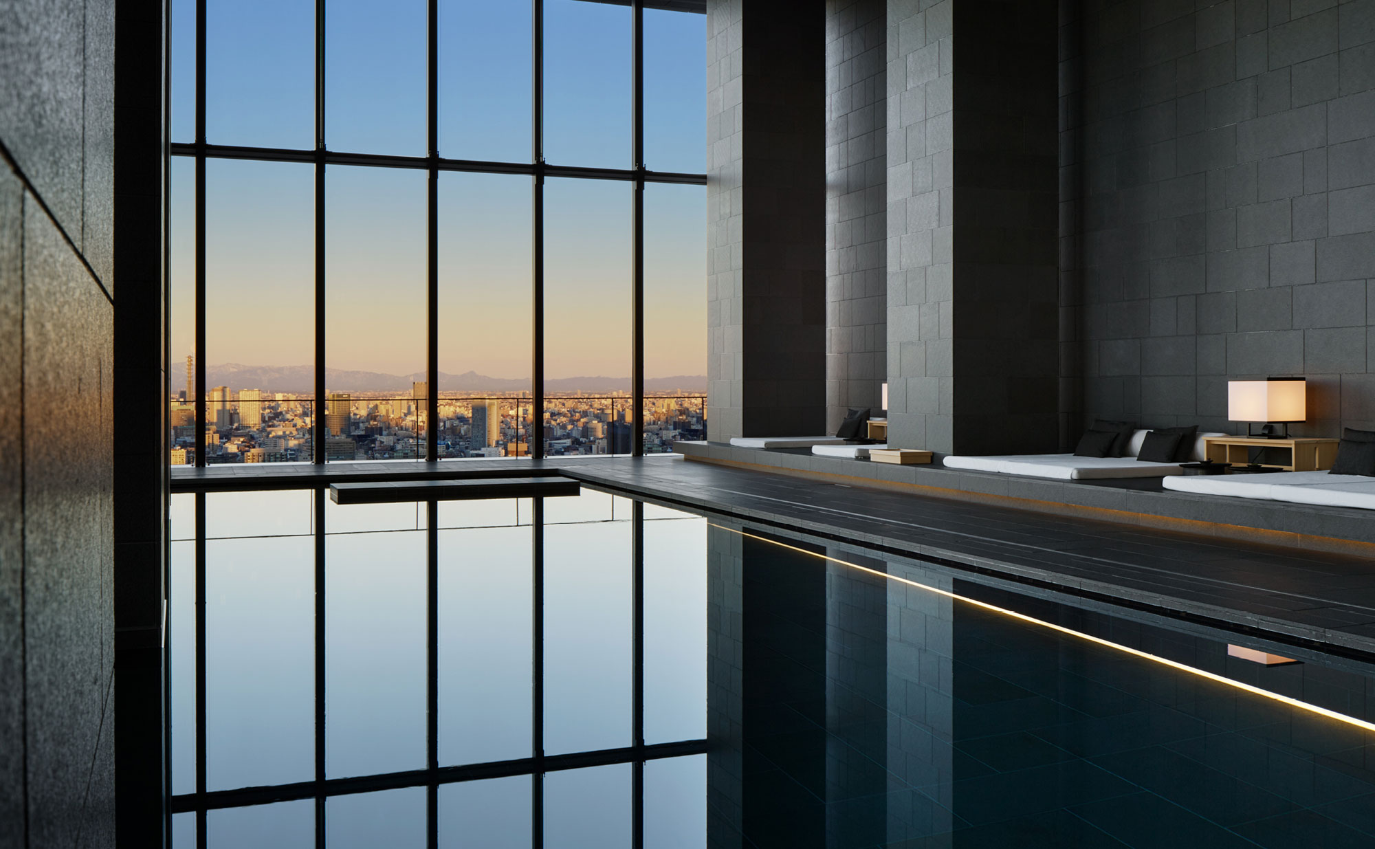 Aman Tokyo 30-metre wellness pool with panoramic city views