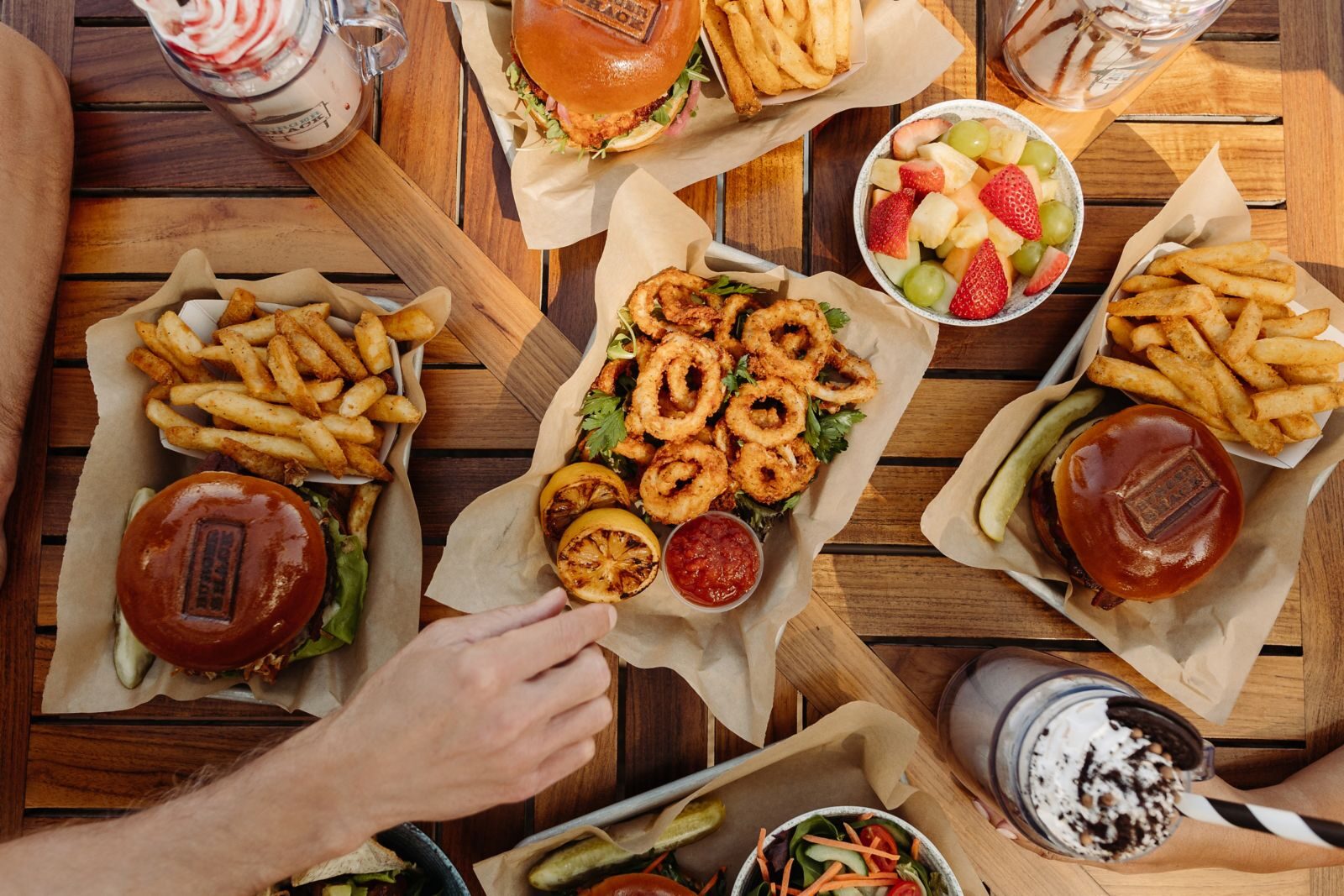 Burgers at Burger Shack on D.T. Fleming Beach, Kapalua