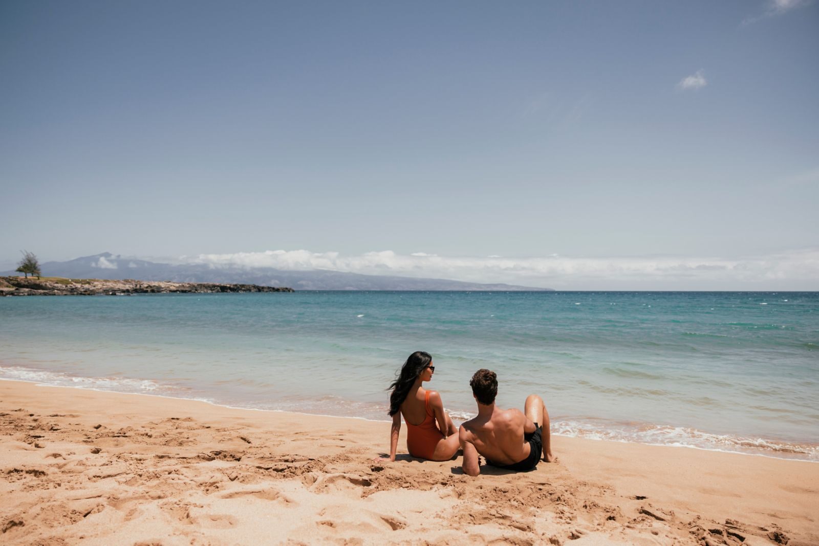 Lounging on D.T. Fleming Beach at The Ritz-Carlton Maui, Kapalua