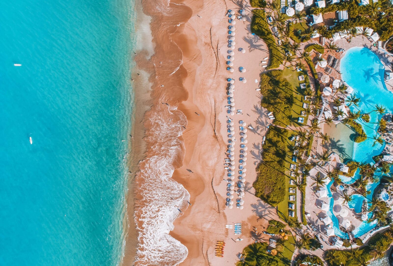 Aerial view of the Wailea Canyon Activity Pool at Grand Wailea, Maui